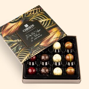 Cutie 12 praline ciocolată belgiană - Armonie (140g)